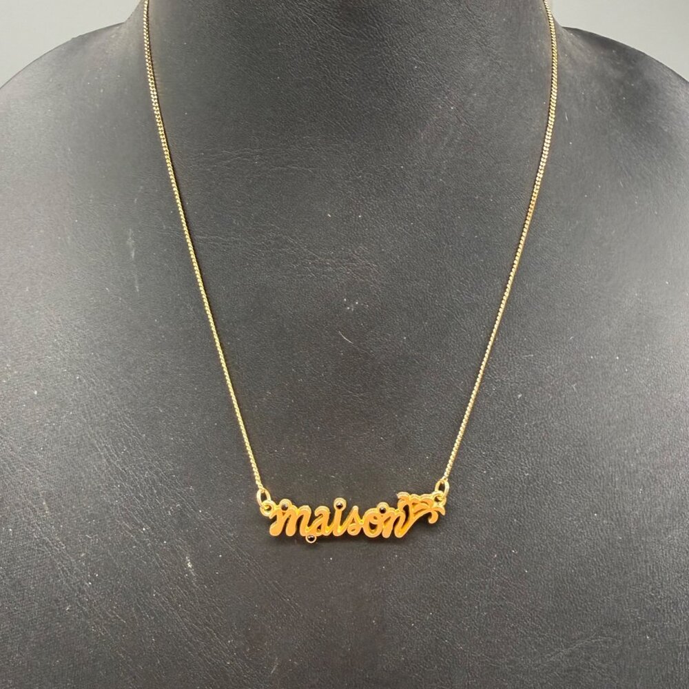 Scotch & Soda Gold-Tone Maison Pendant Necklace With Palm Tree Design